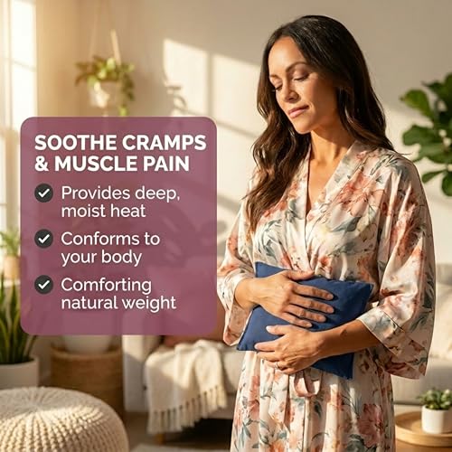 Nature's Approach Basic Herb Pack Heating Pad, Midnight Blue | 12-herb aromatherapy rice & flaxseed fill for hot or cold therapy on neck, back, shoulders & more - style: Nighttime Blue