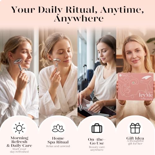 BAIMEI Stainless Steel Gua Sha & Face Roller Set, Facial Massage Tool for Face, Neck and Body, Cooling Metal Skin Care Tools for Depuffing Routine, Self Care Gift for Women - color: Grey