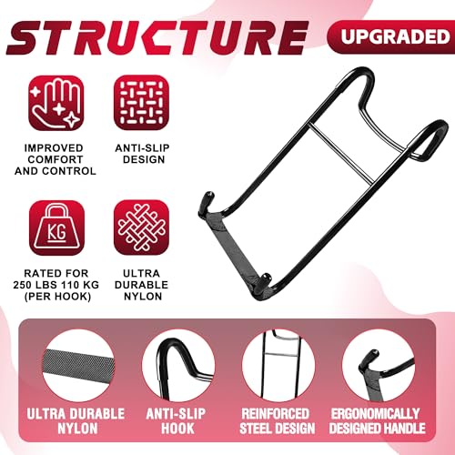 Upgraded 2-Pack Mad Spotter Pro 2.0 Dumbbell Hooks, Dumbbell Spotter Hooks with 250 lbs Load for Bench Press, Chest & Shoulder Workouts with Wrist Straps, Storage Bag,Perfect for Hanging Dumbbells