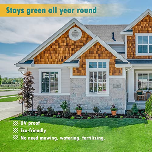 Heyroll Artificial Turf Grass Indoor Outdoor 1 ft x 8 ft, 0.8 inch Realistic Synthetic Fake Grass, Artificial Lawn Rug Dog Pets Mat, Turf Carpet for Patio Landscape Backyard, Custom Size - size: 1FTx8FT