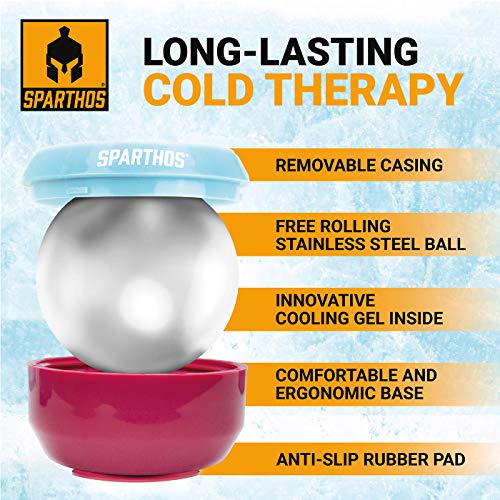 Sparthos Cold Massage Roller Ball - Fitness Cryosphere Massager - Cryo Cryocup Ice Massage Cups - for Muscle, Face, Body Muscles - Manual Polar Icing Cooling Balls - Recoup Message (Wild Pink, 60mm) - color: Wild Pink, style: 60mm (Pack of 1)
