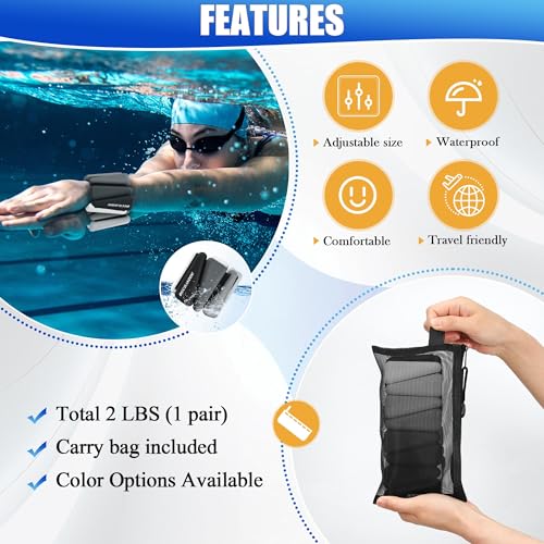 BECOJADDE Ankle Weights for Women Wrist Weights Set of 2 (1 lb/2 lb Each) Adjustable Arm Leg Weight for Womens Men Suitable for Walking Swimming Running Pilates Yoga Gym - color: Gradient Black, size: 2lb Pair (1lb Each)