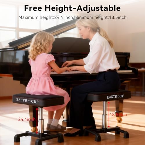 EASTROCK Professional Keyboard Piano Bench Hydraulic, Adjustable Music Seating for Digital and Acoustic Pianos