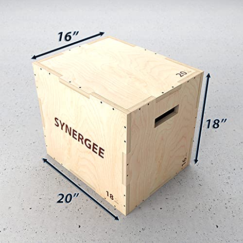Synergee 3 in 1 Wood Plyo Box – Multiple Sizes - color: Wood Plyo - 20/18/16