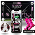 SkillZone Soccer Training Mat with Soccer Ball – Dribbling & Footwork Trainer | Indoor/Outdoor Soccer Training Kit with Interactive Video Hub, Grip Socks & Carry Bag | Control & Agility Practice - color: Flash Pink - Match Kit