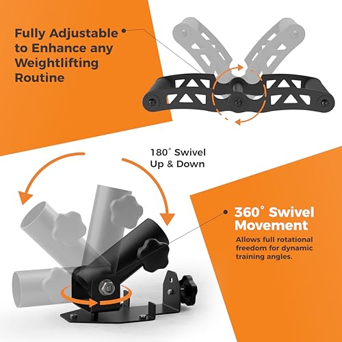 EVERSTRONG T Bar Row Attachment with V Bar Attachment Landmine Handle - 360 Swivel Landmine Attachment for Barbell for Full-Body Workout in Home Gym - Small Spaces - Deadlifts Squats Landmine Stand - style: 2" Rack/Wall Mount with V Grip
