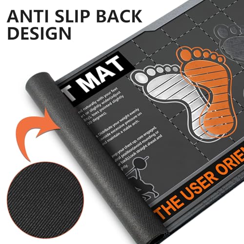 Non-Slip Squat Mat with Foot Position, Anti Slip Training Mat, Professional-Grade Exercise Mat Perfect for Squats, Squat Pads Can Activate Muscles, Versatility and Safety for Home Fitness Enthusiasts 31.5'' X 13.8'' - color: Gray