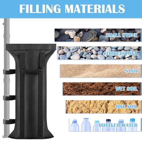 200LBS Canopy Sand Bags Set of 4 Empty Sandbags for Canopy Tent Legs, Heavy Duty Pop Up Canopy Tent Weights for Outdoor Gazebos, Umbrellas, Pergolas, Sunshades & Patio Furniture - No Sand - size: 200 LBS