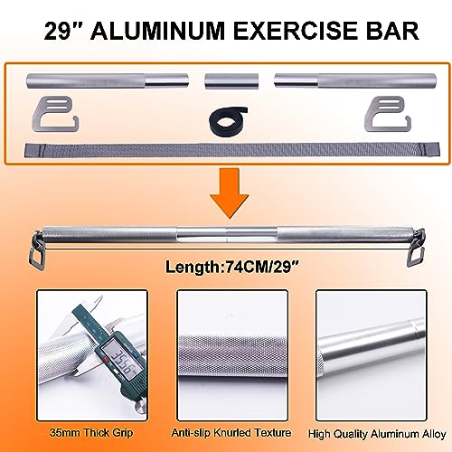 J Bryant Fitness Heavy-Duty Resistance Band Bar with Resistance Bands, E-Shaped Hook Design, 500lb Load Capacity, Anti-Slip Surface, Carry Bag Included, for Strength Training and Fitness - color: Set2