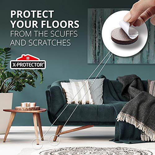 Non Slip Furniture Pads X-Protector - 8 PCS 1 1/2” - Furniture Grippers | Premium Self-Adhesive Rubber Feet for Furniture - Keep Furniture in Place! - Anti Slip Furniture Pads - size: 1.5 inch 8 Round