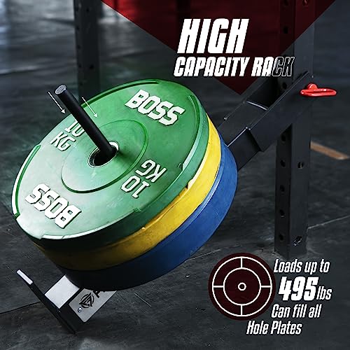 FitForge Belt Squat Attachment for Rack and Squat Belt - Space Saving Power Rack Squat Stand Attachment - Power Cage Squat Rack Add On for Home Gym, Compatible with All Hole Plates