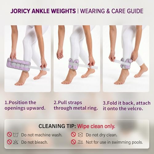 Adjustable Ankle Weights 1-3/4/5/6/8/10/20 LBS Pair with Removable Sandbags for Women & Men - color: light purple, size: 8lbs Pair (4lb Each Weight)