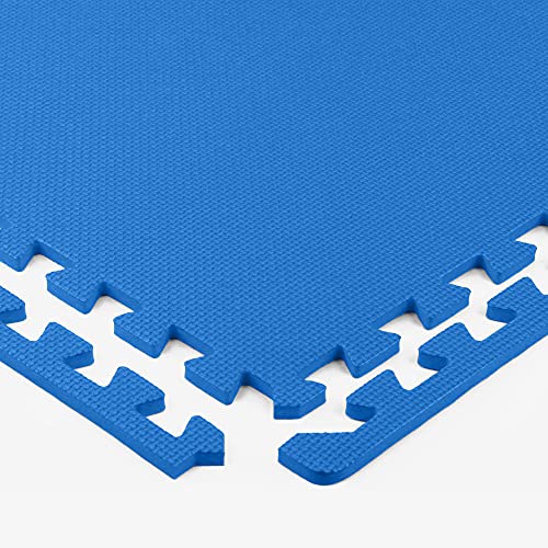 Flooring Inc's Puzzle Exercise Mats, EVA Foam Interlocking Floor Mats for Protective, Cushioned Workout Flooring for Home and Gym Equipment, Multiple Sizes & Colors - color: Blue, size: 1/2" Thick