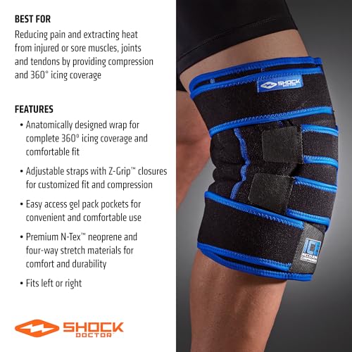 Shock Doctor Ice Recovery Compression Knee Wrap Brace - size: Large-X-Large