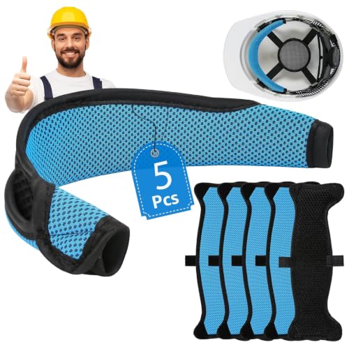 5 Pcs Hard Hat Sweatbands | 3-Layer Fabri Hard Hat Liner Accessories | Blue | Washable 3-Layer Fabri Hard Hats Accessories for Safety & Welding Helmets,Reusable,Cotton,Replacement,Cooling 3D Mesh Design - color: Blue, size: (5Pcs Sweatband)11.8"×3.15"