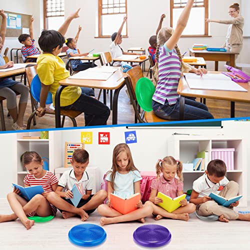 Jerify 4 Pcs Wiggle Seat Flexible Inflated Wobble Cushion Stability Balance Pad Balance Disc Sensory Seat for Men Women Fitness Physical Exercise Improving Posture Home Office - color: Multi Color