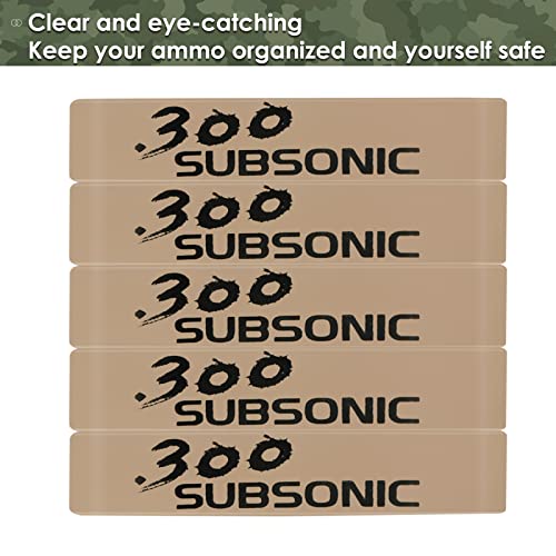 Aolamegs 5/10 Pack Magazine Bands - 5.56 Nato, 300 Blackout, 300 Subsonic, .223 Remington, .308 Winchester, 7.62x39 Magazine Marking Band, Durable Silicone Ammo Caliber Bands for Magazine Identification (2 Colors) - color: 300sub-khakiblack(10pcs)