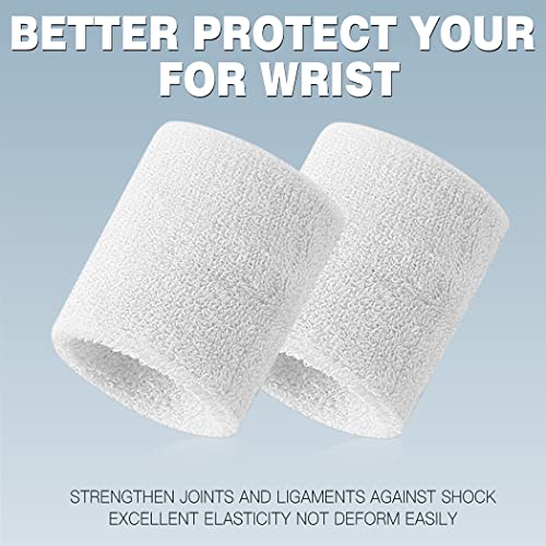 BEACE Sweatbands Sports Wristband for Men & Women -8pcs Moisture Wicking Athletic Cotton Terry Cloth Sweatband for Tennis, Basketball, Running, Gym, Working Out - color: 2Orange2Orange2Orange2Orange