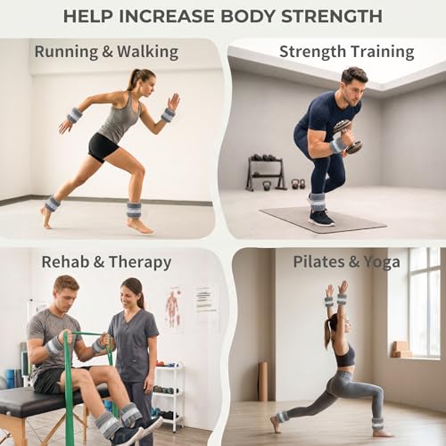 Adjustable Ankle Weights 1-3/4/5/6/8/10/20 LBS Pair with Removable Sandbags for Women & Men - color: grey, size: 3lbs Pair (1.5lb Each Weight)