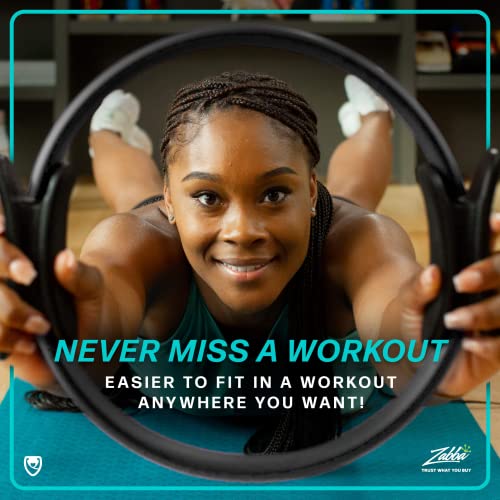 URBNFit Pilates Ring - 12" Magic Circle w/Dual Grip, Foam Pads for Inner Thigh Workout, Toning, Fitness & Pelvic Floor Exercise - Yoga Rings w/Bonus Exercise Guide - color: Teal