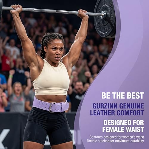 9mm Leather Fitness Weight Lifting Belt for Women&Men with 4 Inches Padded Lumbar Support for Power Lifting Workout & Squats Exercise - color: Purple, size: Small