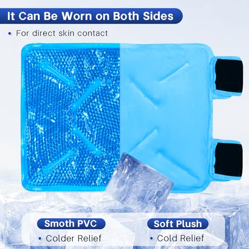 Knee Ice Pack Wrap for Pain Relief Reusable Multi-Purpose Gel Ice Wrap for Leg Ankle Foot Wrist Injuries Swelling Knee Replacement Post-Surgery Recovery Cold Compression for Meniscus Tear ACL - color: Blue