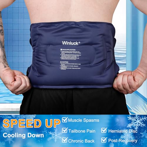 Winluck Ice Pack for Injuries Flexible Reusable Gel Packs for Shoulder Back Elbow Leg Knee Soft Large Cold Compress & Cooling Pad for Pain Relief Sports Injury 16.6 x 9.6 inch - style: 16.6 x 9.6（1 Pack）
