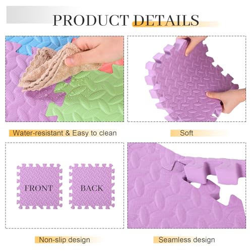 Arrowbash 12x12x1 Inch EVA Thick Interlocking Foam Floor Tiles Puzzle Exercise Mat Foam Mats for Home Gym Pets(Colorful,20) - color: Colorful, size: 20