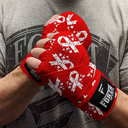 Forza Sports 180" Mexican Style Boxing and MMA Handwraps - color: Autism Awareness Red