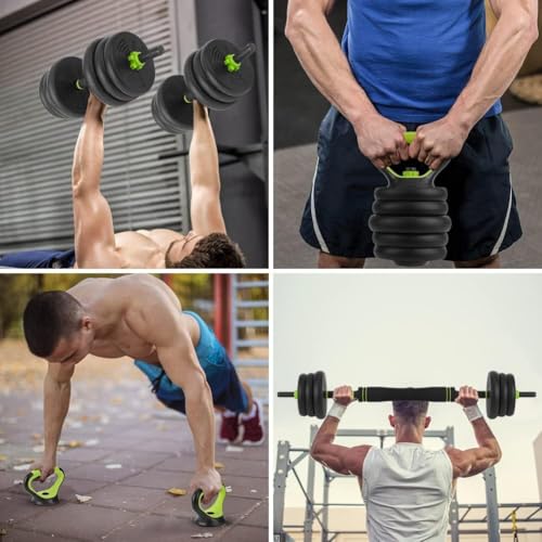 4-in-1 Adjustable Dumbbell Set, 30/44/66/88 Lbs Free Weights Set with Connector, Fitness Exercise Equipment Used As Kettlebells, Barbell, Push Up Stand, Weights Set for Home Gym Suitable Women/Men - size: 88 Lbs Round