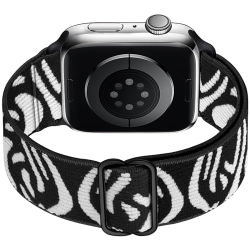 Stretchy Nylon Loop Bands Compatible with Apple Watch 38mm 40mm 41mm 42mm 44mm 49mm Adjustable Soft Elastics Strap Compatible with Apple Watch SE Ultra iWatch Series 8/7/6/5/4/3/2/1 (Stripe, - color: 2-Stripe, size: 38mm/40mm/41mm/42mm(Series 10)