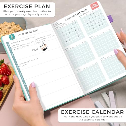 Clever Fox Weekly Meal Planner - Weekly & Daily Meal Prep Journal with Shopping and Grocery Lists for Menu Planning, Healthy Diet & Weight Loss Tracking, Lasts 1 Year, Undated, A5 - Turquoise - color: Turquoise