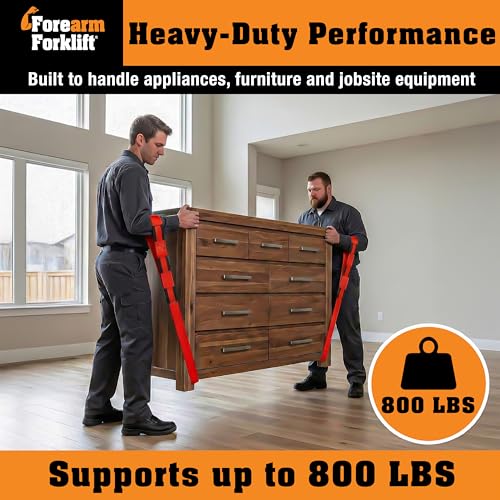 Furniture Moving Straps, 2-Person Lifting Strap for Furniture & Appliances, Furniture Lifting Tool Set with Moving Straps for Lifting, 800 lb Capacity, Forearm Forklift Firehouse Red - color: Firehouse Red Special Edition