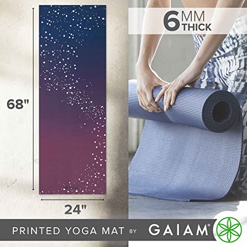 Gaiam Premium Yoga Mat, 6mm Thick Print Mat | Premium 6mm thick cushioning for joint support. Non-slip print design for yoga, Pilates & floor workouts. - color: Sublime Sky