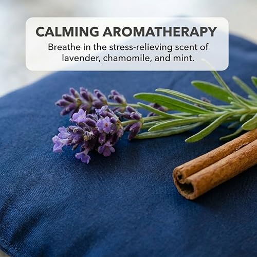Nature's Approach Basic Herb Pack Heating Pad, Midnight Blue | 12-herb aromatherapy rice & flaxseed fill for hot or cold therapy on neck, back, shoulders & more - style: Nighttime Blue