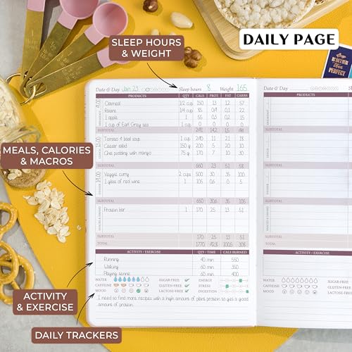 Legend Wellness Planner & Food Journal – Daily Diet & Health Journal with Weight Loss, Measurement & Exercise Trackers – Lifestyle & Nutrition Diary – Lasts 6 Months, A5 size – Rose Gold - color: Rose Gold Debossed, size: A5 (5.8” x 8.3”)
