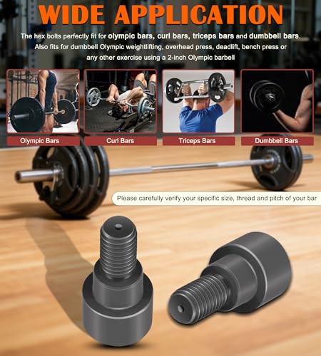 Replacement Hex Bolts Perfectly Fits for Dumbbell Bars, Olympic Bars, Curl Bars & Tricep Bars