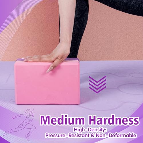 Silipull 8 Pack Yoga Blocks 9 x 6 x 2.8 Inch EVA Foam Pilates Blocks Pilates Stretching and Meditation Exercise for Home Workouts Dance Gymnastics Exercise Lightweight Yoga Supplies
