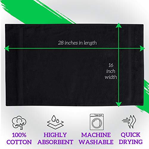 GREEN LIFESTYLE Black Bleach Proof Towels Bulk Sets 100% Cotton 16' X 25' Premium Spa Quality, Super Soft and Absorbent for Gym, Pool, Spa, Salon and Home 12 Pack - color: Cotton Black, size: 12 pack