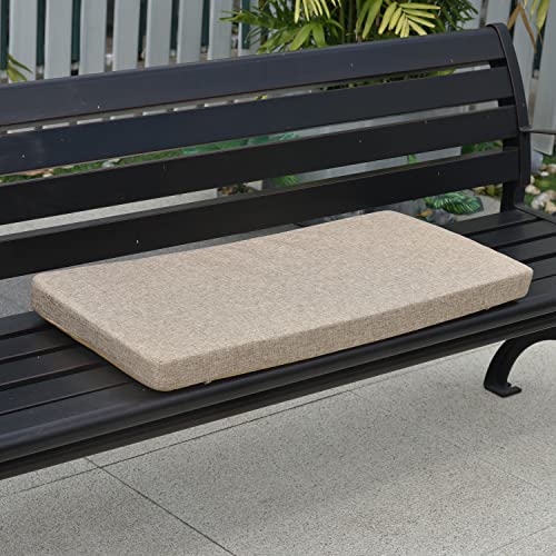 Bay Window Seat Cushions Indoor Furniture No Slip Washable Kitchen Dining Bench Cushion with Zipper 48x14 Inch, Light Khaki - color: Light Khaki, size: 48x14 Inch