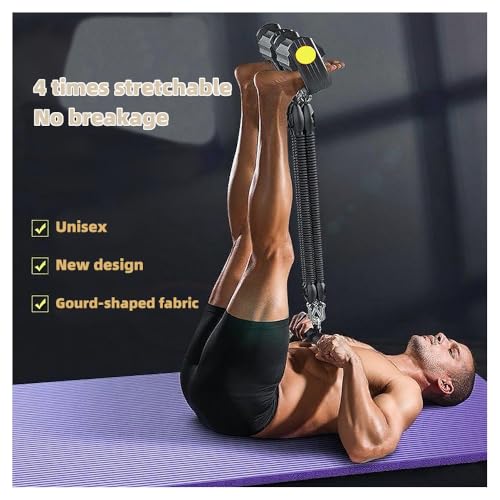 Multifunction Tension Rope Set,Upgraded Smart Stirrup Puller Adjust Sit Up Bar-Pedal Puller Tensioner Workout Bands Resistance with Abdomen/Waist/Leg/Hips/Chest/Back
