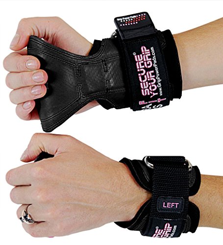 Cobra Grips Weight Lifting Gloves with Adjustable Neoprene Padded Wrist Wraps - Heavy Duty Alternative to Power Lifting Hooks for Deadlifts - color: FIT Black Rubber, size: 4.25 - 7.0"