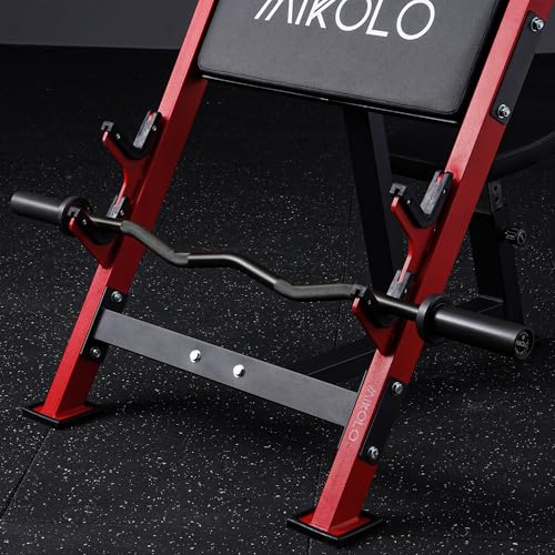 Mikolo EZ Curl Bar, 2 Inch Olympic Curl Bar for Biceps and Triceps, 47” Curling Bar with Knurled Grip, 700LB Barbell Bar with Multi-Angle Wrist-Friendly Design - color: Black - EZ Curl Bar - Bar Only
