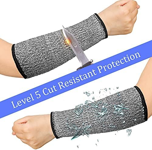 Sintege 3 Pairs Arm Protectors for Thin Skin and Bruising Cut Resistant Forearm Sleeve Level 5 Arm Burn Protection Sleeve (Grey,7.9 Inch) - color: Grey, size: 7.9 Inch