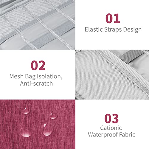 Lcsmaokin Electronics Travel Organizer,Portable Waterproof Electronic Travel Storage Bag for Small Charging Cord Storage,Charger,Small Electronics,SD Card etc,for Travel,Business -Wine Red - color: A-Wine Red, size: Single Layer