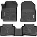 YITAMOTOR Floor Mats fit for Hyundai Kona 2018-2023 (Not for EV), TPE Custom Fit 1st & 2nd Row All Weather Protection Floor Liner, Black - style: 2018-2023 Hyundai Kona(Not for EV)