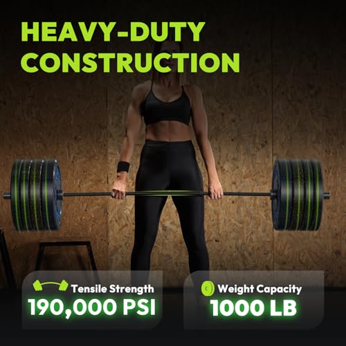 HANDBODE Olympic Barbell 6.5 ft/7 ft, 2 Inch Straight Womens Bars, 35 lb/45 lb Weight Bar, 1000 lb High-Capacity, for Weightlifting, Bench Press, Deadlift, Squat, Home Gym Strength Training - color: 6.5 ft Barbell 35 lb, 1000 lb, Black