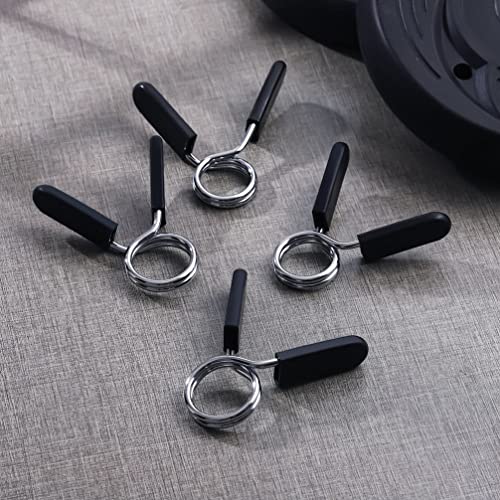 BESPORTBLE 4pcs Barbell Spring Dumbbell Bar Clamps for Weightlifting Clips for Secure Weight Slip Design for Gym Use Fits Bars