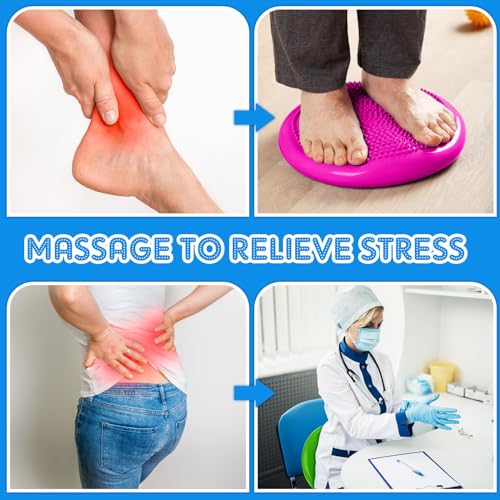Jerify 4 Pcs Wiggle Seat Flexible Inflated Wobble Cushion Stability Balance Pad Balance Disc Sensory Seat for Men Women Fitness Physical Exercise Improving Posture Home Office - color: Fresh Colors