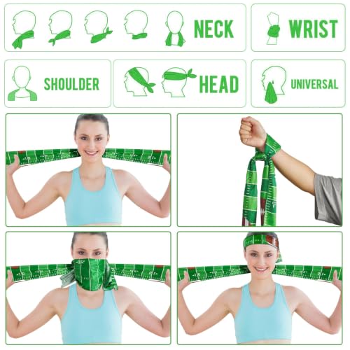 30Pcs Football Cooling Towels for Neck and Face 40 x 12 Inch Football Sports Team Gifts Workout Ice Towel for Gym Sweat Microfiber Breathable Chilly Bulk Neck Wraps for Athletes Camping Travel Yoga - style: Football